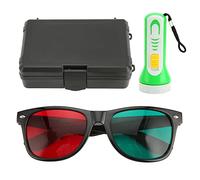 Brrnoo Lunettes à Points Verts Rouges Antidérapants, Ensemble de Testeurs Ophtalmiques Portables avec Boîte de Rangement pour Troubles de la Vision des Couleurs, Outil de la Lumière