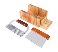 BRRNOO Machine de Découpe de Savon, Moule à Pain de Savon en Bois avec Déflecteur Réglable et Lame en Acier Inoxydable, pour la Fabrication de Fait à la Main et la Réparation du