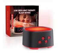 BRRNOO Machine de Sommeil à Bruit Blanc et Lumière Rouge, luminosité et Volume Réglables avec 8 Sons Naturels, pour Chambre à Coucher, Bureau, Yoga, Méditation, Relaxation (BLACK)