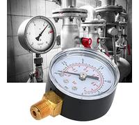 BRRNOO Manomètre d', Manomètre Testeur de Pression de Gaz Kit de d' Mécanique 1/8 Pouce BSPT Connexion Inférieure pour Air Eau (0-15psi,0-1bar)