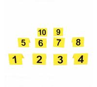 BRRNOO Marqueurs de Preuves Marqueurs de Numéros en Acrylique Numéro de Scène de Crime D'identification Tentes 10 Pièces Jaune Vif Conception Professionnelle avec Rangement