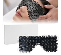 Brrnoo Masque pour les Yeux en Jade, Masque pour les Yeux de Sommeil pour le Visage aux Pierres de Jade, Outil de Massage pour les Soins de la Peau de la Fatigue Oculaire(Le noir)
