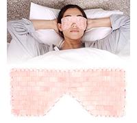 Brrnoo Masque pour les Yeux en Jade, Masque pour les Yeux de Sommeil pour le Visage aux Pierres de Jade, Outil de Massage pour les Soins de la Peau de la Fatigue Oculaire(Quartz Rose)