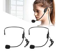 Brrnoo Microphone à Tête, Amplificateur de Voix Microphone Filaire Casque 2 Pièces 3 Broches TA3F Prise Tête Portant Un Amplificateur pour Chanter, Parler, Enseignants