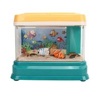 Brrnoo Mini Aquarium pour Les Enfants, Attraper du Poisson avec Une Tige Magnétique, de la Musique et des Lumières de Pêche au Jouet avec Un Système de Circulation d'eau pour Les