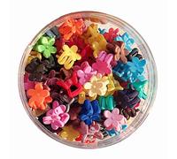 BRRNOO Mini Coiffes à Cheveux, 50 PCS Petites épingles à Cheveux Colorées avec Canet, Jolies Pinces de Cheveux de Fleur, Accessoires de Cheveux pour Enfants, Style et Stockage Faciles