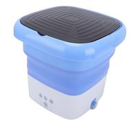 BRRNOO Mini Machine à Laver Portable, Semi-automatique, Pliable, Fonction Minuterie, Bleu, pour Voyage, Vêtements de bébé (Prise UE)