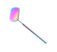BRRNOO Miroir de Cils en Forme de Rectangle, 19 × 6 Cm, Miroir D'extension en Verre en Verre en Acier Inoxydable coloré, Poignée Amovible, Processus de Broyage en Verre pour la
