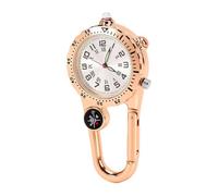Brrnoo Montre à Clip Montre de Poche à Mousqueton Mini à Mousqueton Boussole Heure Cadran Lumineux Étanche Antichoc Acier Inoxydable avec Verre pour Randonnée Camping (Black)