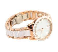 Brrnoo Montre à Quartz pour Femme avec en Céramique et Acier Inoxydable - Montre-Bracelet à Eau - Date - Or Rose pour Un Usage Quotidien
