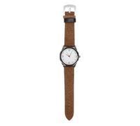 Brrnoo Montre à Quartz Rétro Minimaliste avec Cadran Transparent, Aiguilles Audacieuses, Bracelet en Cuir Souple, Résistant aux éclaboussures, pour Homme, Cadeau de Les Jours (Brown)