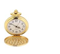 Brrnoo Montre de Poche Lisse à Quartz en Alliage avec Chaîne, Montre de Poche Analogique Classique pour Halloween, Noël, Mariage, Thanksgiving, Saint-Valentin, Durable, (Chaîne Fine dorée Brillante)