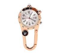 Brrnoo Montre Mousqueton avec Boussole, Clip de Poche, Cadran Lumineux, étanche et Antichoc, Idéale pour la Randonnée, Le Camping et Les Aventures en Plein air. Parfaite pour la (Silver)