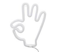 Brrnoo OK Gesture Lampe Néon Doigt, Alimentée par USB et Batterie, Décoration Murale Maison Chambre à Coucher, Veilleuse Éclatante Respectueuse de l'environnement