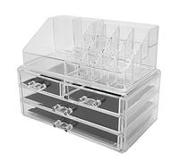 BRRNOO Organisateur de Maquillage, Organisateur de Maquillage Cosmetics Storage Organisateur de Maquillage Organisateur de Comptoir Porte-Maquillage avec 3 Tiroirs Affichage du Support