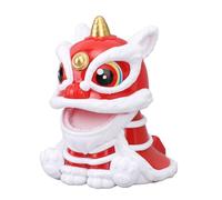 BRRNOO Ornement de Lion de Réveil Solaire, Décoration de Voiture Porte-Bonheur à économie D'énergie (Rouge)