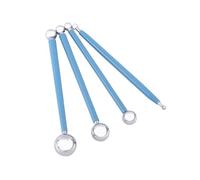 Brrnoo Outils de Gâteau de Bricolage, 4 Pièces Outils de Gâteau Fondant de Cuisson de Boule en Métal en Acier Inoxydable Stylo à 8 Têtes pour Dessin