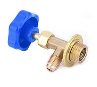 Brrnoo Ouvre-Bouteille de Réfrigérant en Laiton, Vanne Filetée 1/4 SAE pour Ouverture R22 R600 R12, Résistance Haute/Basse Pression, Longue Durée de Vie, Laiton + Matière Plastique, 2