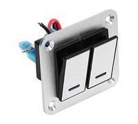 BRRNOO Panneau d'interrupteur à Bascule à 2 Gangs, Panneau d'interrupteur à Bascule avec Accessoires PC en Métal pour Camion Bateau