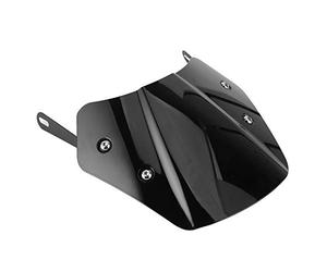 BRRNOO Pare-brise de Moto, Pièces de Moto Pare-brise de Vélo avec Support de Montage Écran de Déflecteur de Vent de de Universel pour Montage de de 5 à 7 Pouces (BLACK)