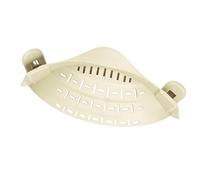 Brrnoo Passoire à Pâtes en Silicone à Pince, Passoire de Cuisine pour Casseroles et Poêles, Mains Libres, Flexible, avec 2 Pinces Robustes, Idéale pour les Spaghettis, les Pâtes, le (Beige)