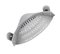 Brrnoo Passoire à Pâtes en Silicone à Pince, Passoire de Cuisine pour Casseroles et Poêles, Mains Libres, Flexible, avec 2 Pinces Robustes, Idéale pour les Spaghettis, les Pâtes, le (GRAY)