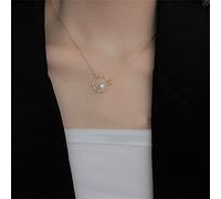 Brrnoo Pendentif de Perles Géométriques, Collier de Perles D'imitation Simple et élégant pour Femmes, avec Chaîne en Alliage, Design Délicat pour la Fête des Mères, Anniversaire,