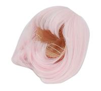 BRRNOO Perruque de Poupée, Perruque Courte de Poupée, Perruques Courtes et Droites Faites à la Main, 1/3 BJD, de, Costume Droit, BJD pour Cadeau (PINK)