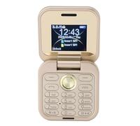 Brrnoo Petit Téléphone Portable à Rabat, Double Nano SIM, Lecteur Multimédia, Caméra Arrière HD, Lampe de Poche LED, Réseau GSM pour Personnes âgées (Gold)