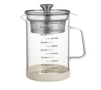 Brrnoo Pichet Filtre à Lait de Soja en Verre Borosilicate, Pichet Multifonction à Mailles Fines pour la Filtration du Lait de Soja, du Jus, du thé et de L'huile, Carafe Filtrante de (Grande)