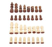 BRRNOO Pièces d'échecs, Pièces d'échecs Doubles en Bois, 32 'échecs Internationaux, 'échecs en Bois, Figurines, Jouets de Divertissement pour Enfants