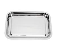 BRRNOO Plateau de Service en Acier Inoxydable, Plateau de Cuisson Rectangulaire Non Adhésif, 304 Poli Miroir, Compatible Lave-vaisselle pour Cuisine, Restaurant, Pique-nique, Camping,