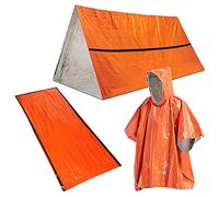 Brrnoo Poncho Thermique Réfléchissant à la Chaleur Imperméable, Sac de Couchage et Abris de Tente équipe d'urgence pour Aventure de Randonnée en Camping, Fabriquée à Partir de Matériau