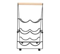 Brrnoo Porte-Bouteilles de Table - Étagère de Rangement Compacte pour Vin, avec Design Pliable en Fer et Bois - Idéal pour Bar à Domicile et Restaurant