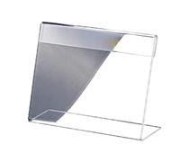 BRRNOO Porte-cartes de Visite en Acrylique de qualité Supérieure en Forme de L, Résistant aux Rayures, Robuste et Durable, Présentoir pour Bureau, Hôtel, (Format du papier 75*55 mm (style horizontal))
