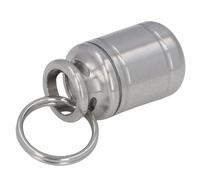 Brrnoo Porte-clés en Acier Inoxydable, Conteneur de Médicaments, Support Hermétique avec Lanière de Collier pour Camping Voyage D'urgence (Petite)