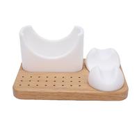 Brrnoo Porte-foret à Ongles, Organisateur de Rangement D'outils, 24 Trous Universels, Base en Bois Massif, Silicone Flexible pour Machine et Stylo de Meulage (Support de foret à ongles)
