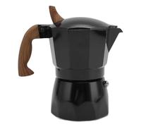 Brrnoo Pot à Moka de 80 Ml, Cafetière à Expresso à Double Valve en Alliage D'aluminium, Cafetière de Voyage Portable avec Extraction Efficace pour le Brassage en Camping en Plein Air (BLACK)