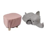 Brrnoo Pouf-Tabouret en Forme d'éléphant avec Coussin rembourré pour Enfants siège de Bureau Doux pour Chambre Bureau Salon Gris Clair 11.8x9.8x9.1in