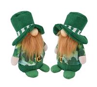 Brrnoo Poupée Gnomes, Décorations de Gnomes pour la Décoration de la Maison avec Décor Spatial 2 Pièces Poupée Mignon Chapeau Vert fabriqué à la Main sans Visage de la Saint-Patrick pour Table de