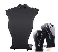 Brrnoo Présentoir de collier, chevalet de présentation de bijoux, buste de mannequin, difficilement déformable, présentoir de magasin (noir)
