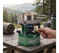 BRRNOO Réchaud à Gaz Portable, Réchaud à, à Carburant de Camping, Brûleur à Kérosène Multi-carburant, vent, Flamme Réglable 9,8 KW avec Levier de Pompe, Sac de Transport pour