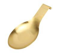 BRRNOO Repose Cuillère en Acier Inoxydable, Support pour Ustensiles de Cuisine 24,9 X 9,7 Cm, Lisse Compatible Lave Vaisselle for Cuisinière Plan de Travail Cuisine (D'or)