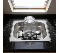 Brrnoo Rinceur de Pichet Automatique, Lave-tasse, Haute Pression, Conception Intégrée en Acier Inoxydable, Permet D'économiser de L'espace, Facile à Nettoyer, pour la Cuisine (SILVER)