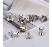 BRRNOO Rivets à Vis Polyvalents, 20 Ensembles de Clous Ronds en Cuivre pour Bricolage, Vêtements de Mode, Chaussures et Plus, Plusieurs Couleurs Disponibles (Tête de moine argent 7 * 5mm)