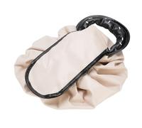 BRRNOO Sac à Cosmétiques en Cuir PU avec Cordon de Serrage, Maquillage de Grande capacité pour Les Voyages et Un Usage Quotidien (Beige)
