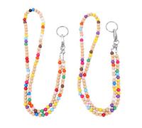 Brrnoo Sangle de Téléphone en Perles de Pierre, Lanière de Téléphone Portable en Perles, Dragonne de Portable Légère et élégante, Mousqueton en Métal Réglable, Porte-Clés pour