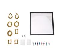 BRRNOO Shadow Box Frame Kit Box Kit Boîte D'affichage Cadre de Collage de Mémoire Mini Cadres Photo Dorés Mini Figurines de Personnes avec Lumière pour Cadeau D'exposition de Bureau (Black)
