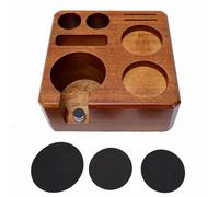 BRRNOO Station de Dosage de café de 58 Mm, Support Organisateur en Bois de Noyer de qualité Supérieure pour les Baristas et les Amateurs de café avec Coussinets en Silicone et Base