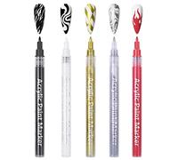 BRRNOO Stylo de Dessin D'art D'ongle de 10 Couleurs, Stylo de Dessin de Vernis à Ongles à Séchage Rapide de Pointes Fines avec des Pigments, pour la Conception de Décoration (Groupe A :